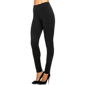 FABRIZIO GIANNI Women's Black High Waist Stretch Ponte Knit Leggings Sz XL